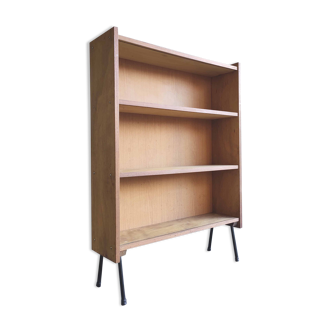Bookcase wood and feet black metal