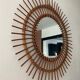 Miroir soleil en rotin 70cm des années 50-60