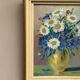 Mid-Century Oil on Panel “ Vase” by Sascher, Signed, Vintage & Framed 17 × 22cm