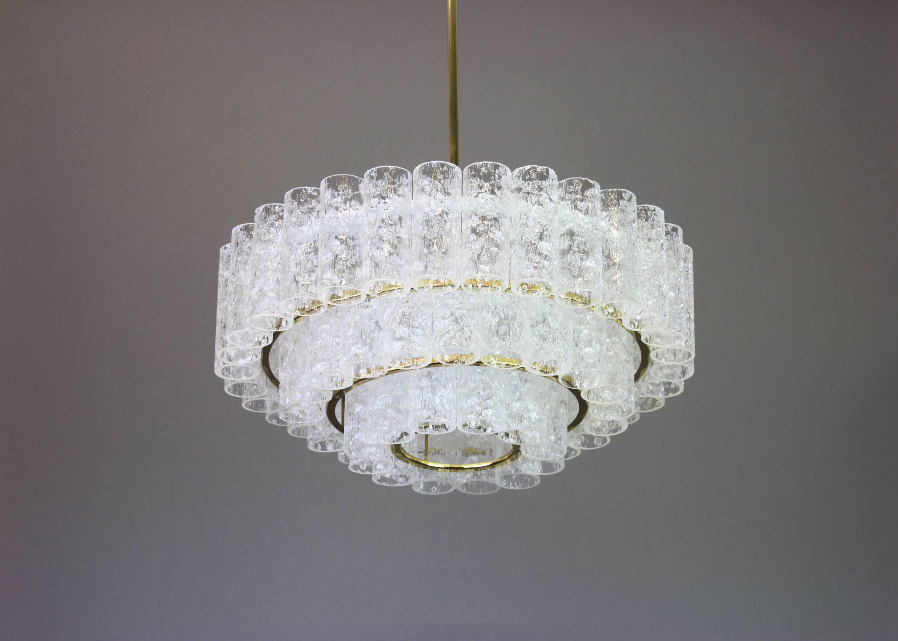 Glass tube chandeliers from Murano by Doria, Germany, 1960s.