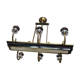 Rectangular Art Deco Chandelier 6 Golden Brass Lights