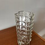 Small triangular faceted art deco vase