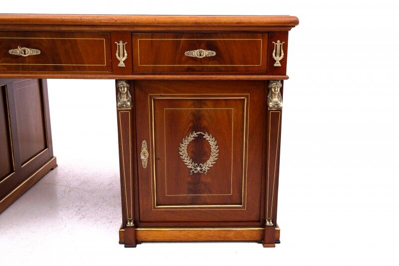 Large double-sided Empire-style desk, France, circa 1870. After renovation.