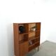 Deens teak vakkenkast met lades en hoge poten, vintage wandkast