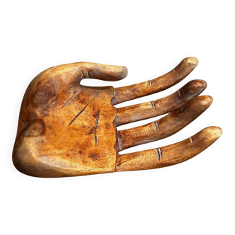 Large Carved Wooden Hand - 1950s