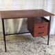 Modernist metal and wood desk by Seducta – 50s/60s