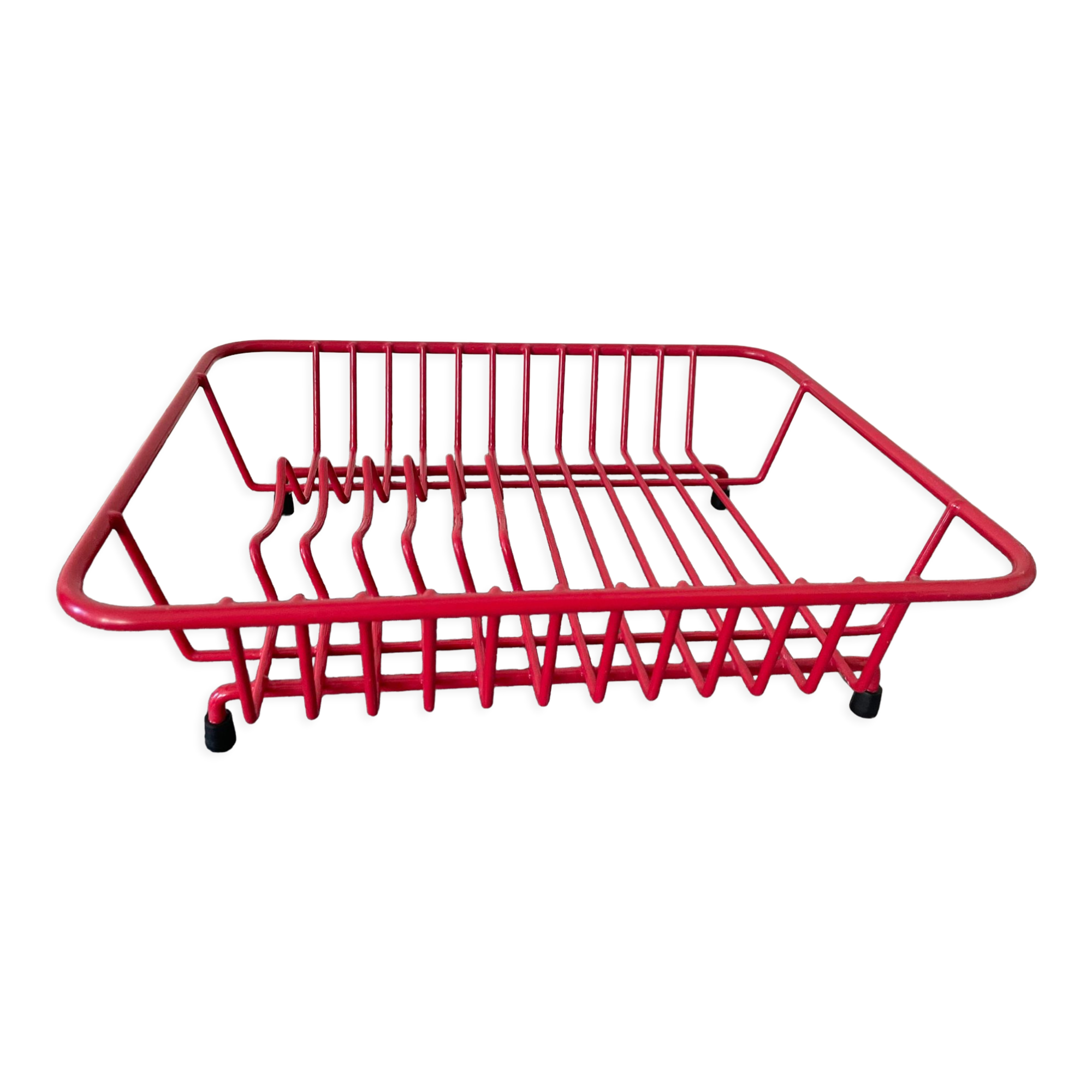 Plasticized metal dish rack