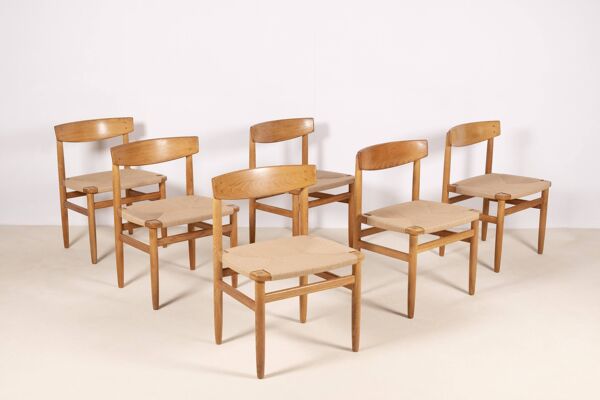6x Børge Mogensen Øresund Dining Chairs in Oak