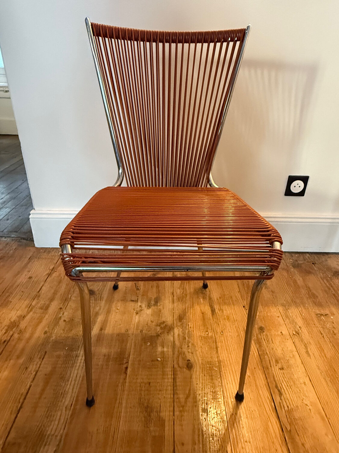 Three 1960s Scoubidou chairs
