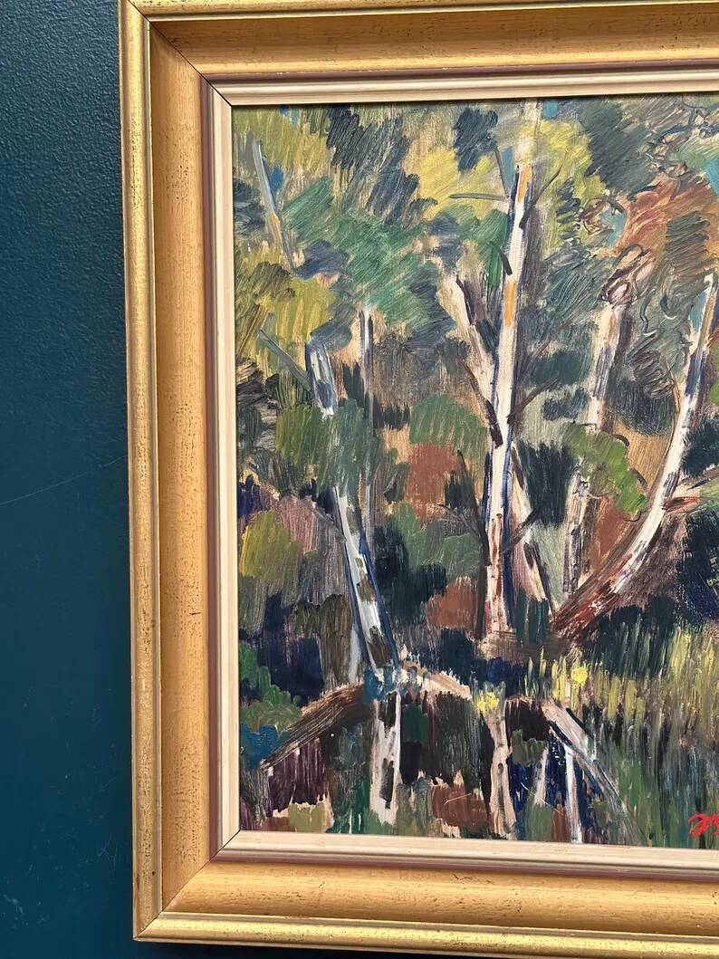 Original Swedish Oil on Panel – “Forest” by Arvid Herbert