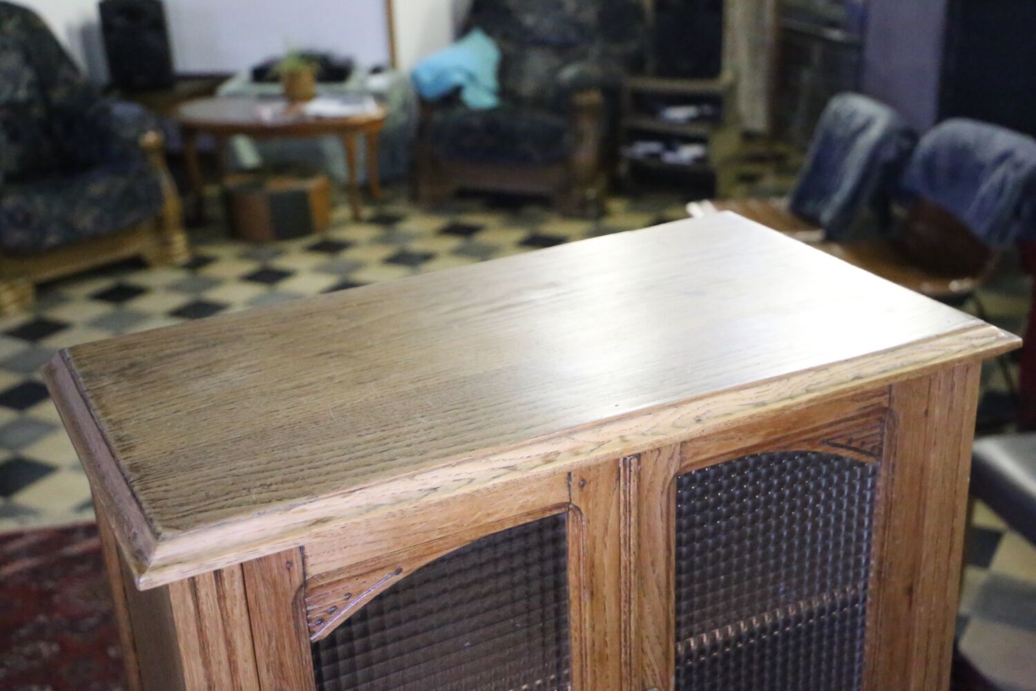 Antique oak grocery furniture