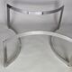 Coffee table published by Dassas, base in chromed steel and thick glass slab, France, 1963