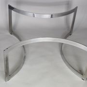 Coffee table published by Dassas, base in chromed steel and thick glass slab, France, 1963