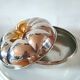 Ice cube bucket pumpkin silver metal design 70s