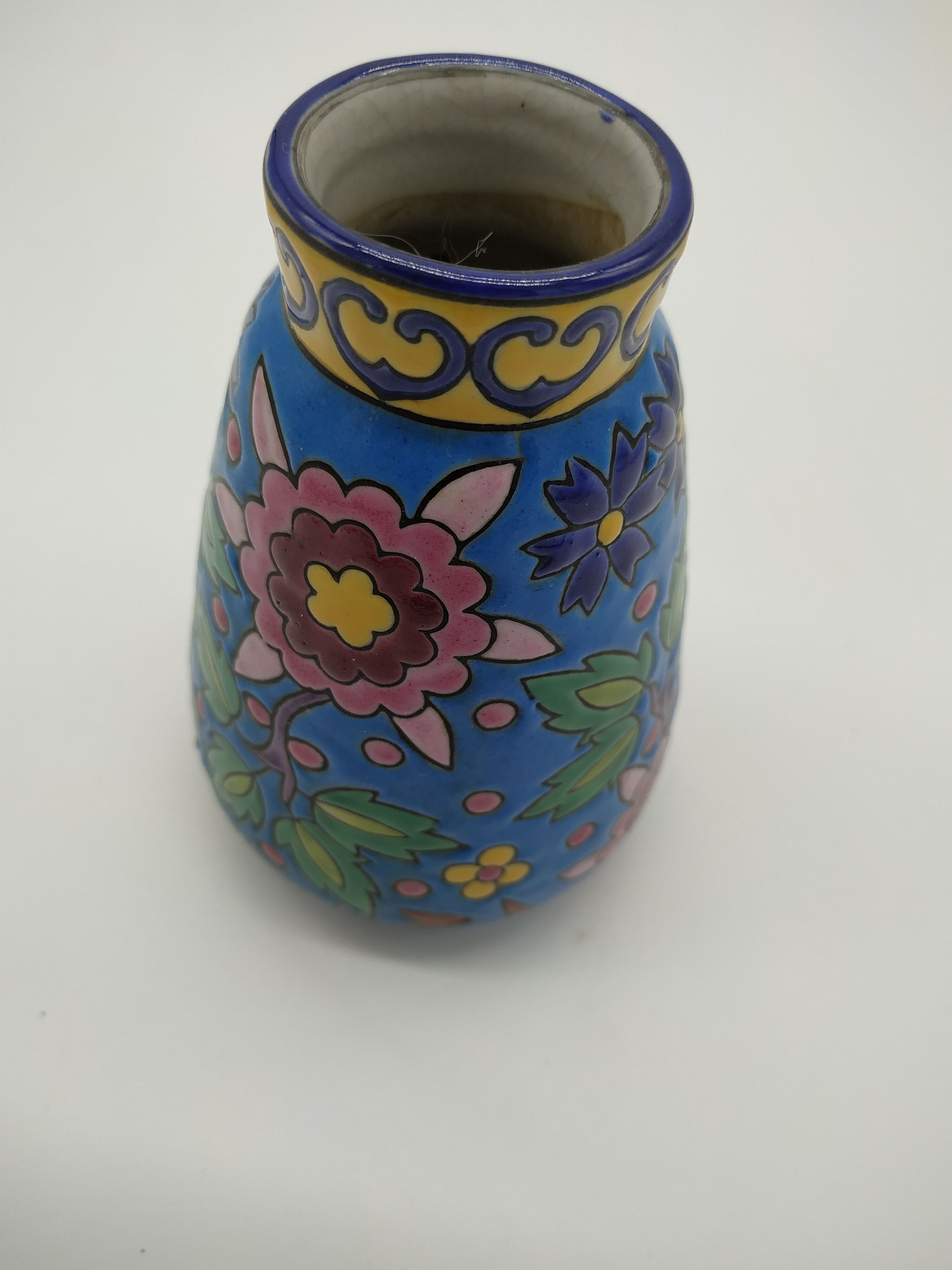 Vase in enamels of the Louvière