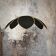 Flower suspension with metal structure and 6 black linen petals
