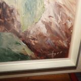 Still life sunflower painting on panel