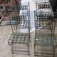 Suite de 4 chaises patine verte