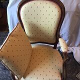 Fauteuil XIXE style Louis Philippe à dossier violine