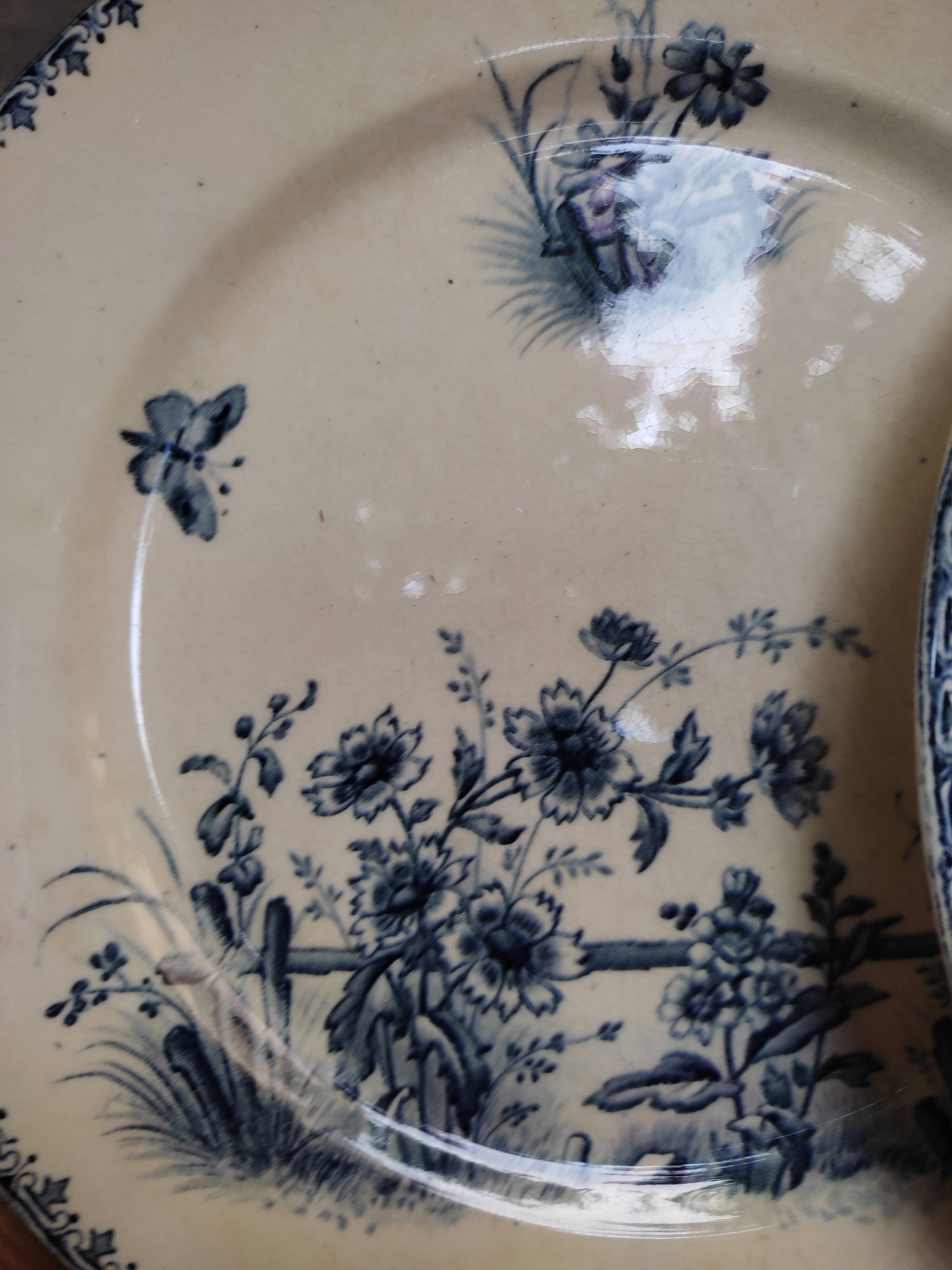 6 assiettes terre de fer Sarreguemines