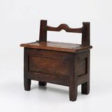 16th Century French wooden stool with storage and nice patina