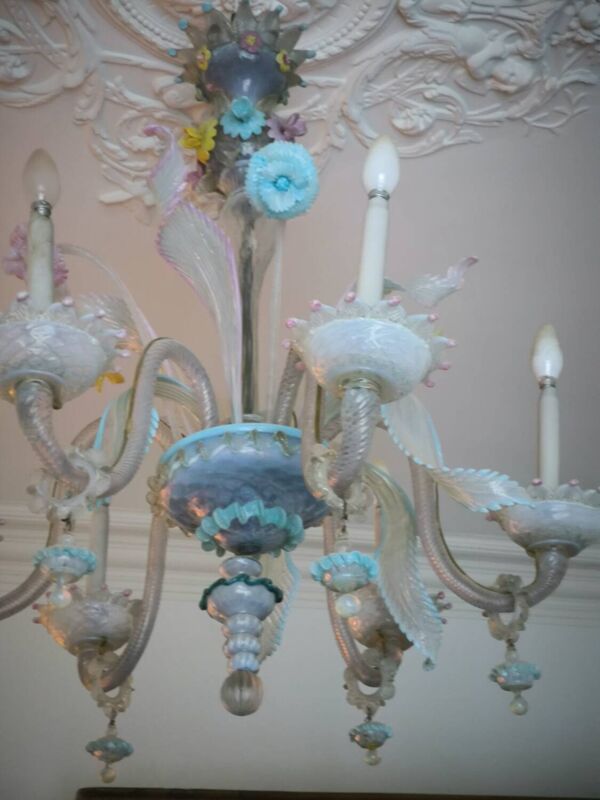 Lustre en verre Murano multicolore vers 1900