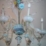 Lustre en verre Murano multicolore vers 1900