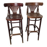 Pair of bistro stools with backrest