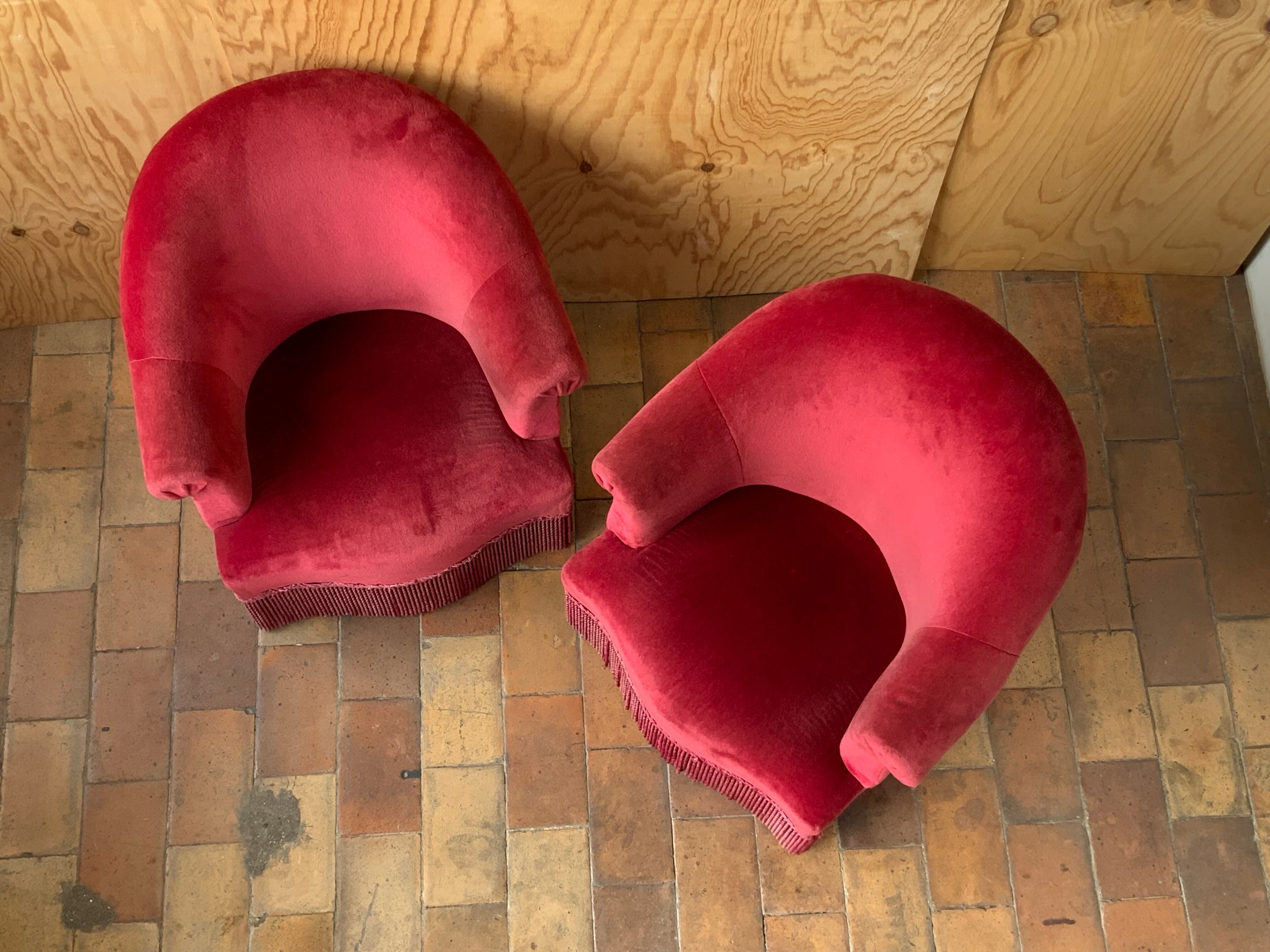 Pair of toad armchairs