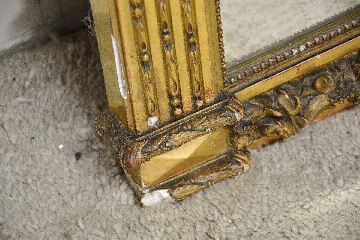 Large 19th Century Gilded Stucco Mirror