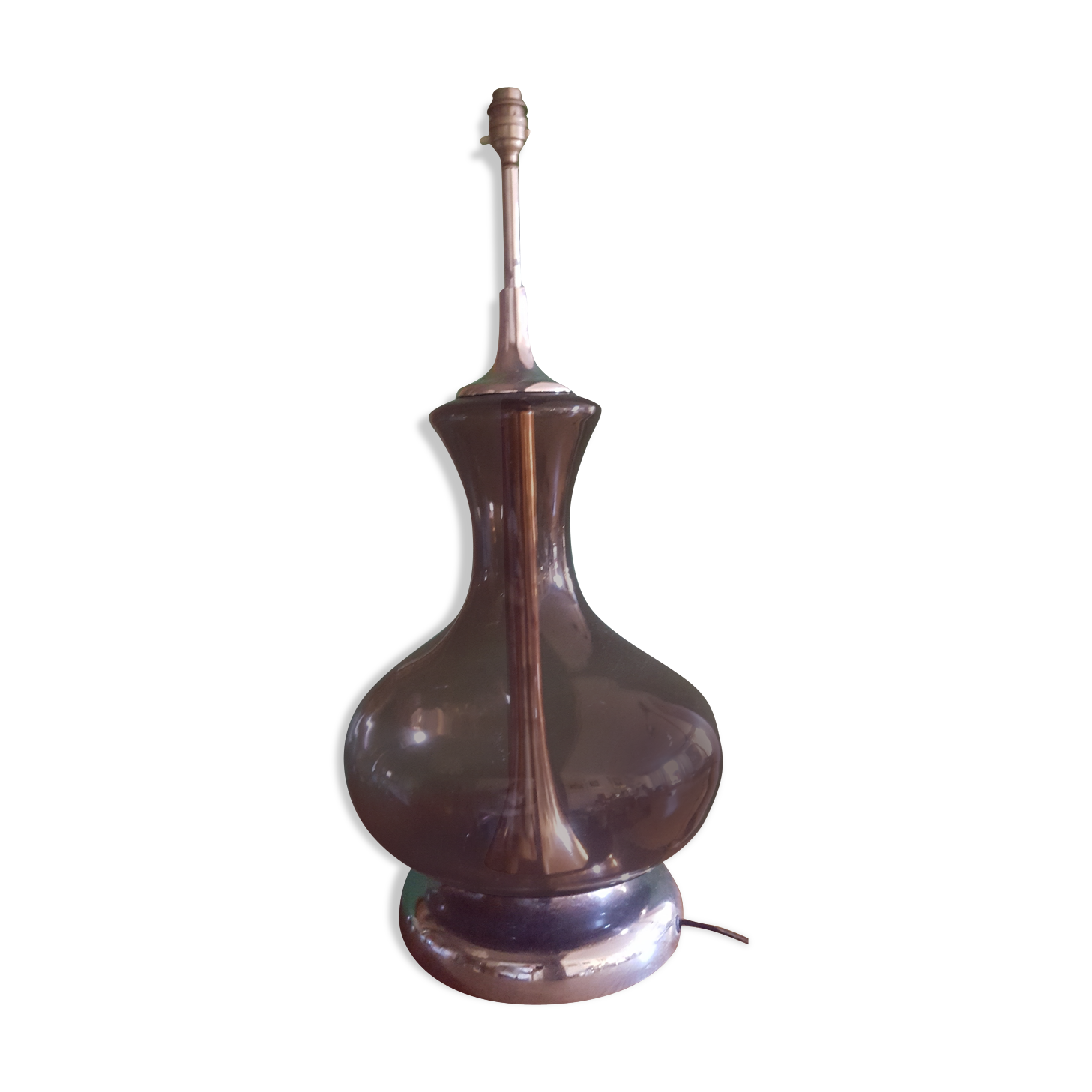 Foot lamp in smoked glass