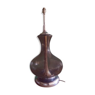 Pied de lampe verre fumé, vintage