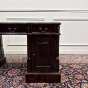 Classic English Desk Green Leather Inlay