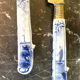 12 Delft earthenware fruit knives on their stand