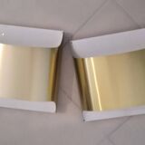 Pair of Staff 1970 wall lights in gold color