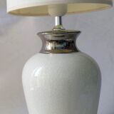 White ceramic lamp cracked effect and silver
