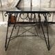 Old Coffee Table Wrought Iron Black & Gold + Tray Ceramic Tiles Vintage