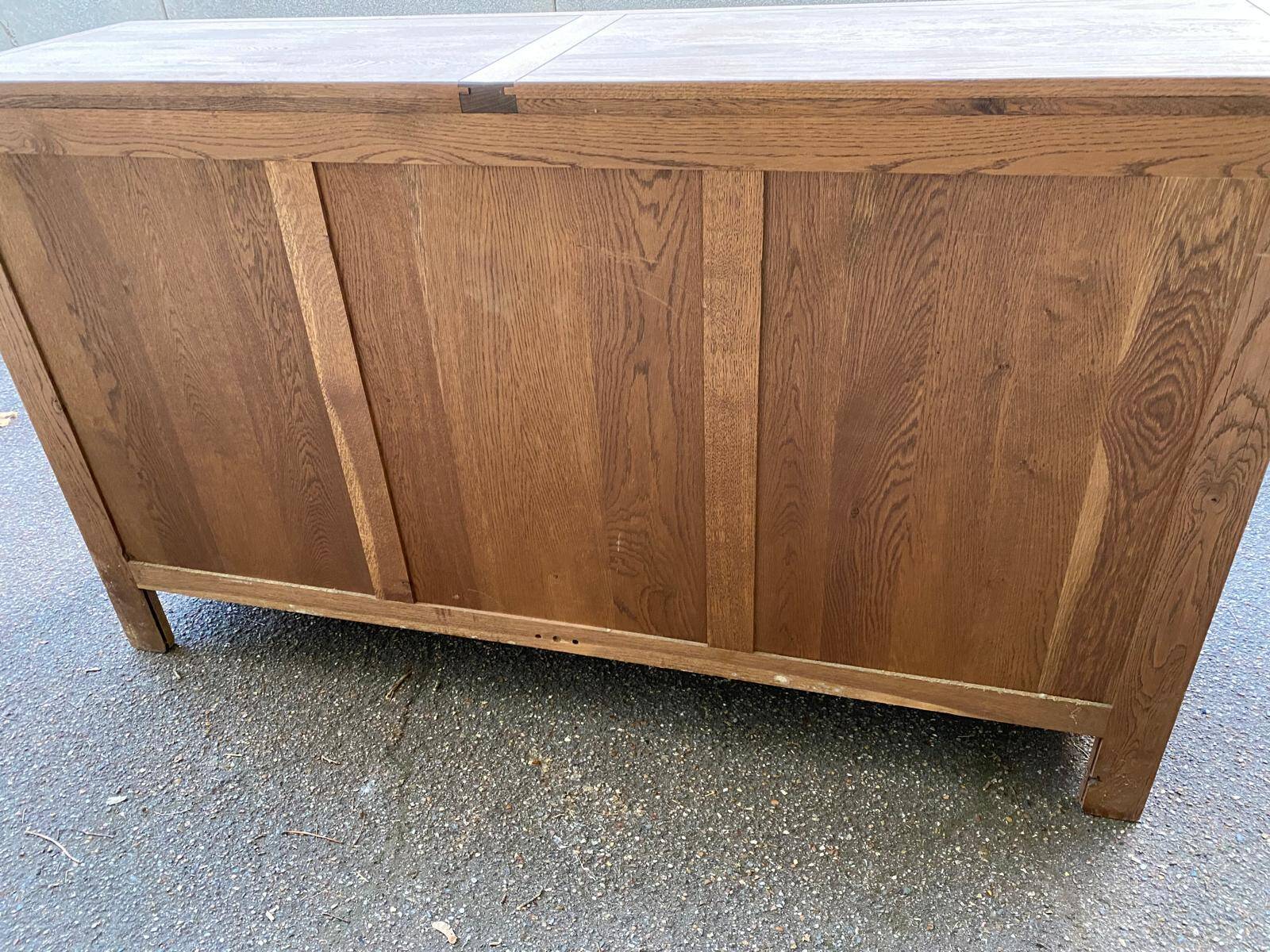 Renovated sideboard in solid oak from the 19th century, 190cm.