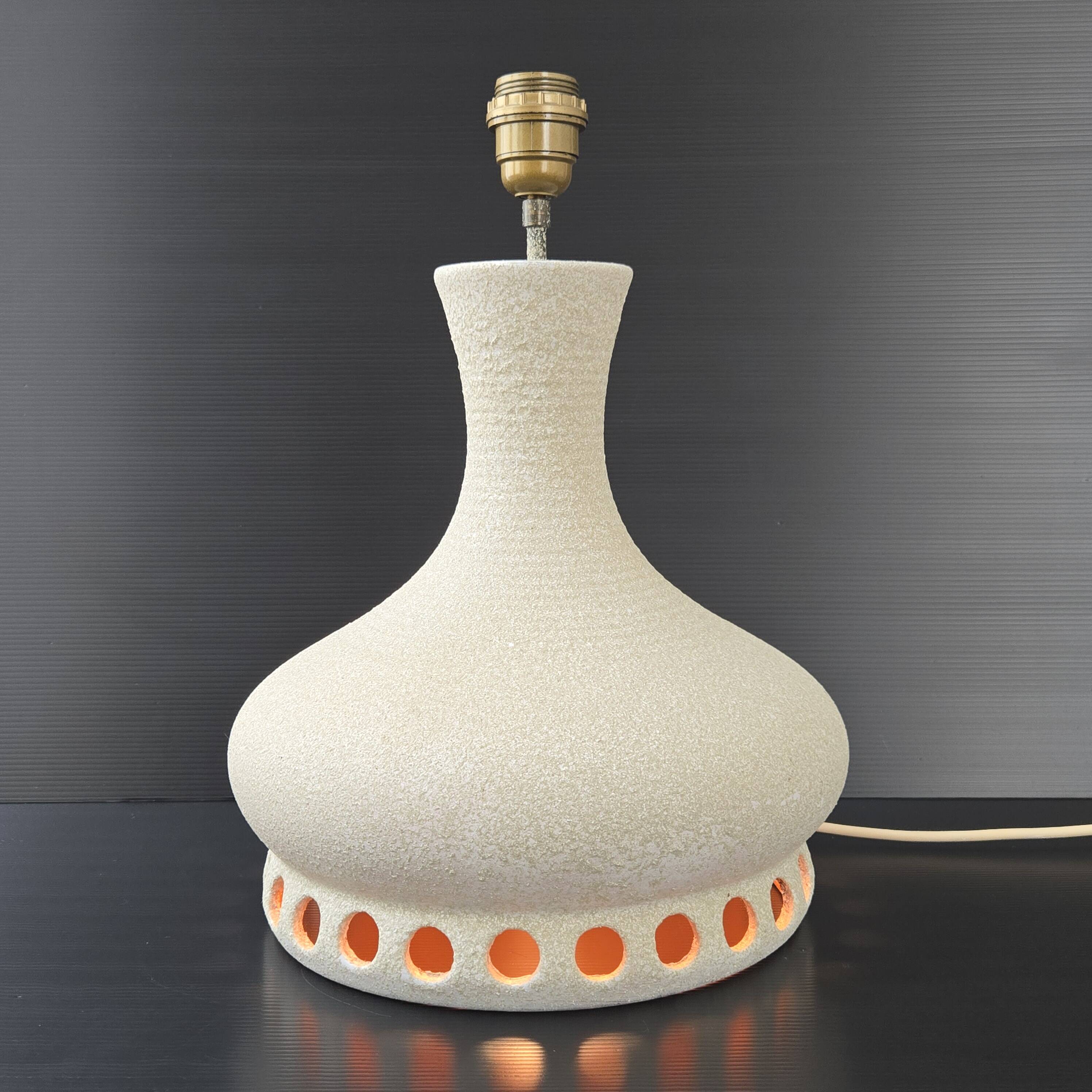 Vintage 1970s orange enamel lamp