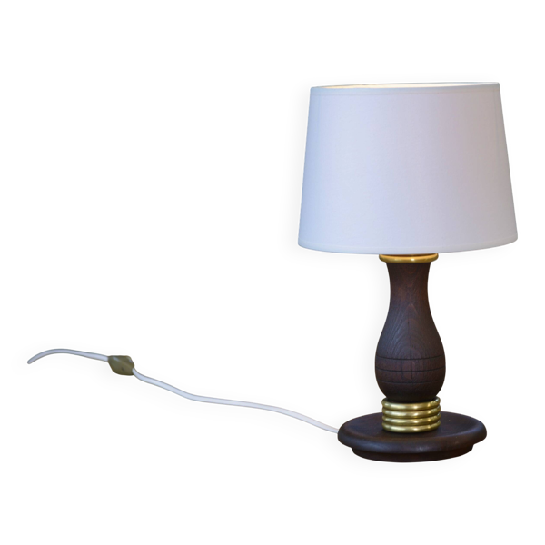 Lampe à poser en hêtre vintage 1960's