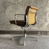 EA 208 camel leather armchair by Charles Eames for Herman miller
