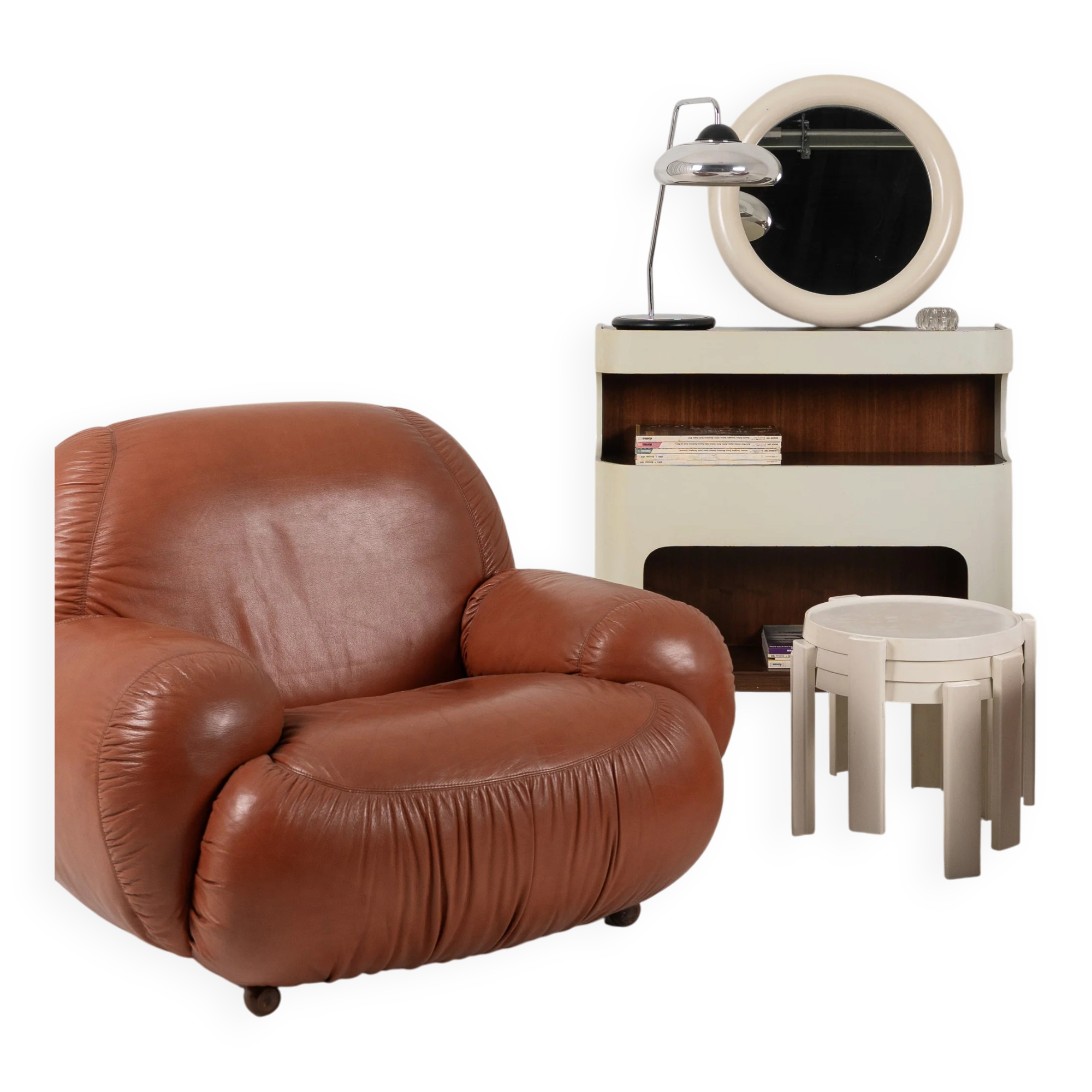 Italian Leather Lounge Chair