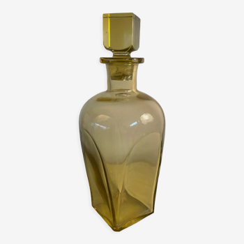 Yellow glass decanter