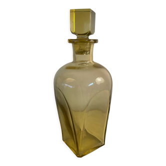 Yellow glass decanter