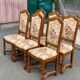 6 Louis XIII chairs in solid wood with floral fabric from the 20th century.
