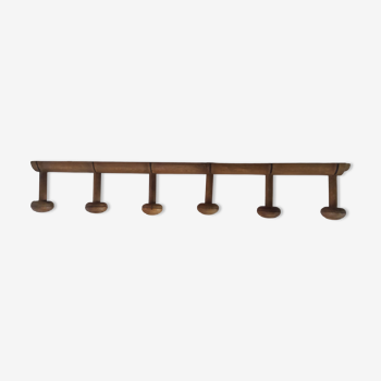 Bamboo wooden wall coat holder 6 hooks