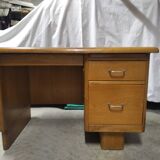 Vintage wooden desk with rounded edges