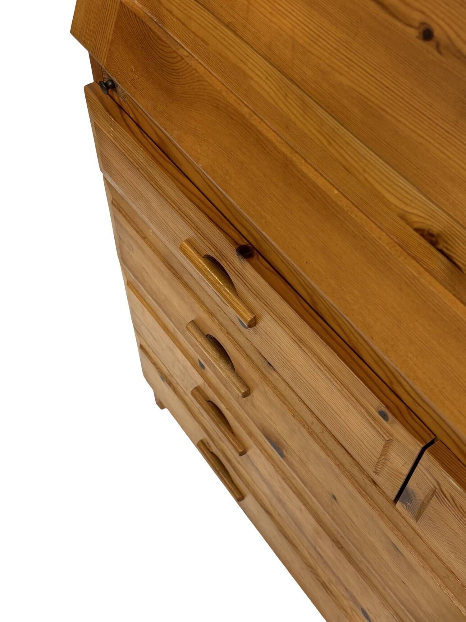 Vintage pine secretaire workstation desk, 1980s design