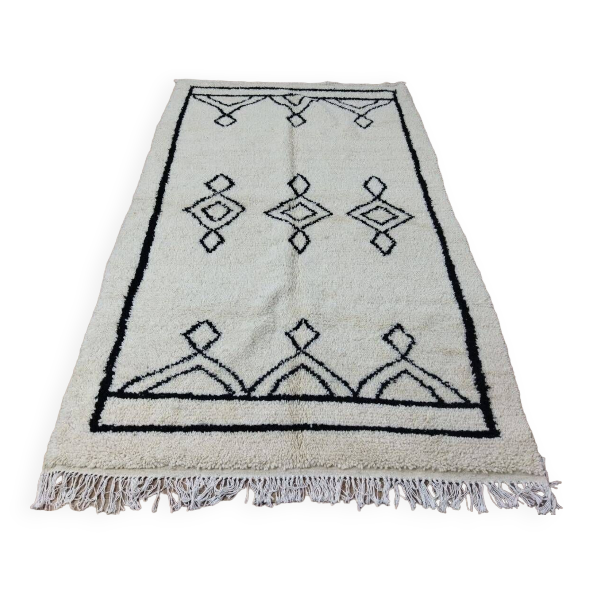 Handmade wool Berber rug 248 x 158 cm
