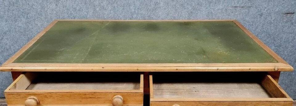 Napoleon III period center desk in light wood